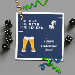 Chic Rolling Dices Pints 40th Birthday Napkins