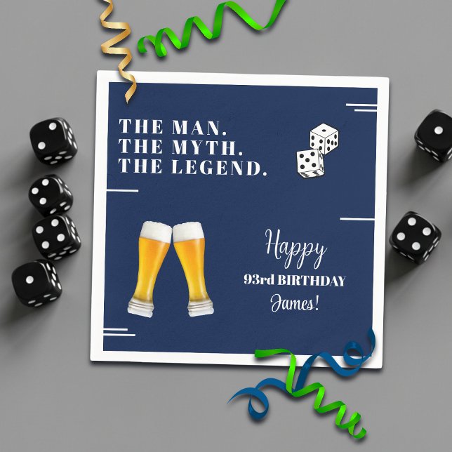 Chic Rolling Dices Pints 93rd Birthday Napkins (Creator Uploaded)