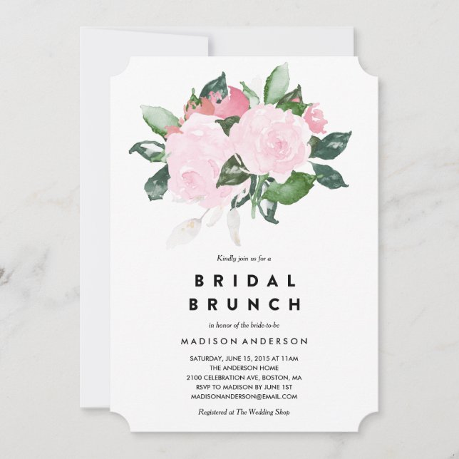 Chic Romance | Bridal Shower Brunch Invitation (Front)