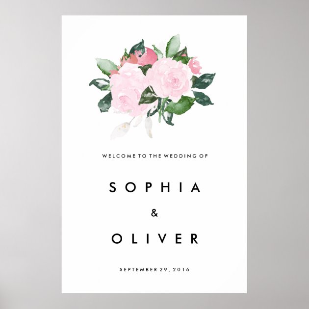 Chic Romance Large Wedding Welcome Sign Poster