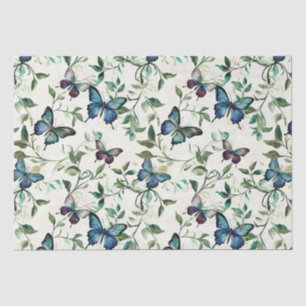 Chic Romantic Blue Butterflies Bridal Shower Tissue Paper