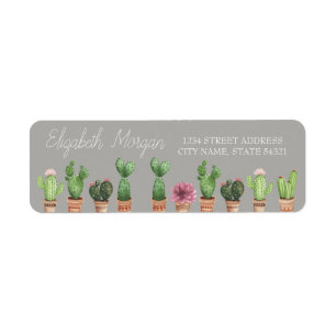 Chic Romantic Cactus Address Label