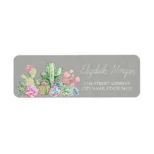 Chic Romantic Cactus Succulent Label