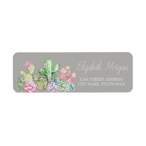 Chic Romantic Cactus  Succulent Label