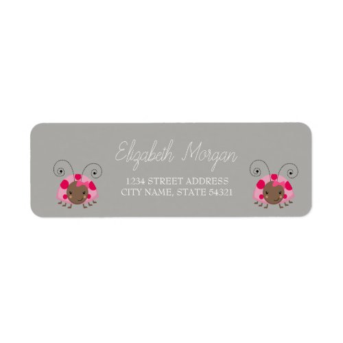 Chic Romantic Cartoon Ladybug  Address Label