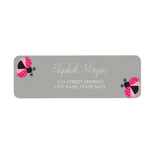 Chic Romantic Cartoon Ladybugs  Address Label