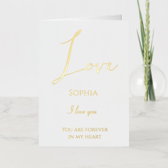 Chic Romantic Love Foil Greeting Card (Front)