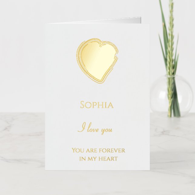 Chic Romantic Love Heart Forever Foil Greeting Card (Front)