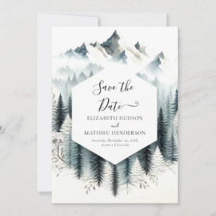 Chic Romantic Mountain Wedding Save The Date