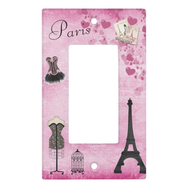 Chic Romantic Paris Eiffel Tower Fashion Light Switch Cover (Front)