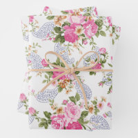 Pink Roses Gift Wrapping Paper Floral