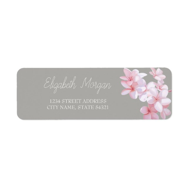 Chic Romantic Tropical Flower  Address Label (Front)