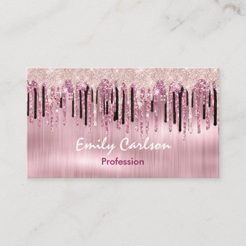 Chic rose blush pink dripping appointment card