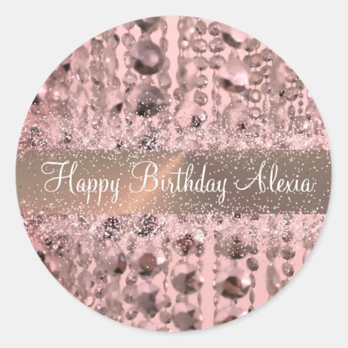 Chic Rose Blush Stringed Beads            Classic  Classic Round Sticker