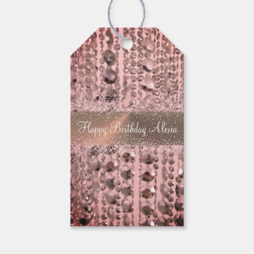 Chic Rose Blush Stringed Beads           Gift Tags