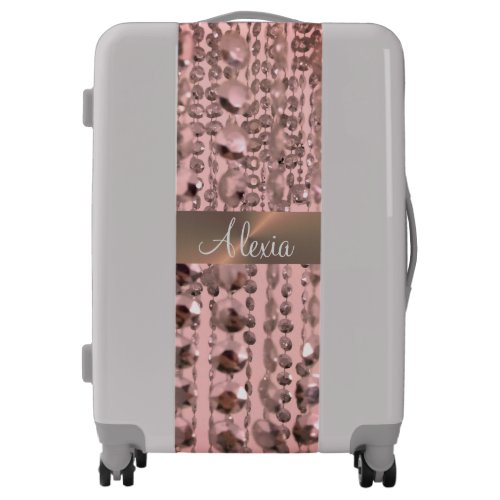 Chic Rose Blush Stringed Beads   Luggage