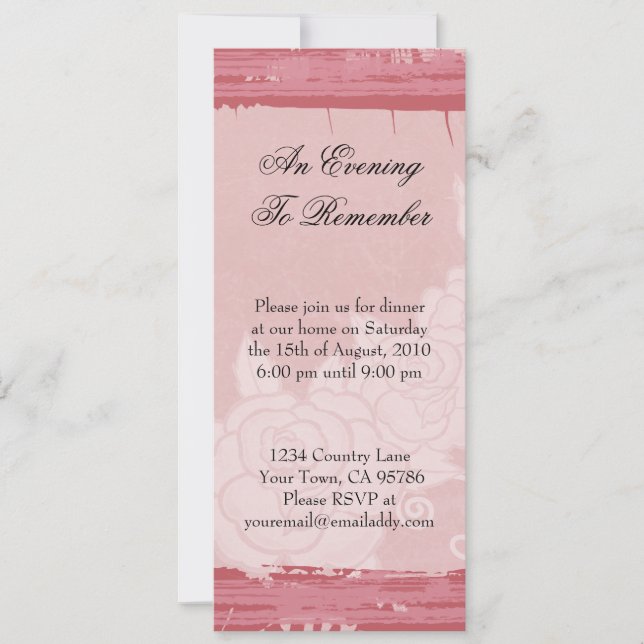 Chic Rose Dinner Party Invitation (Front)