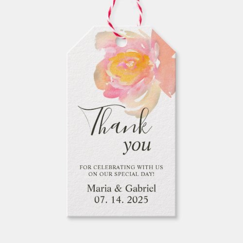 Chic rose Elegant Wedding Thank You Gift Tags