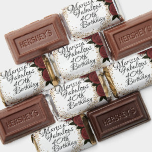 Chic Rose Fabulous 40th Birthday Customized Hershey's Miniatures
