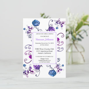 Chic Rose Floral Bridal Shower Invitation