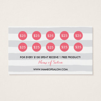 Chic Rose Floral Scissors Salon Loyalty Punch Card