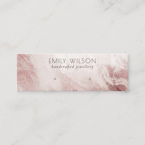 Chic Rose Gold Agate Marble Stud Earring Display Mini Business Card