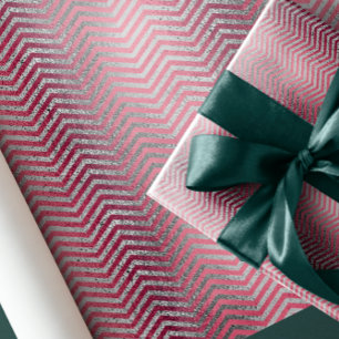 Chic rose gold and silver glitter metallic wrapping paper