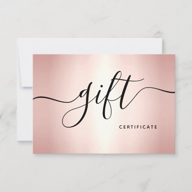 Chic Rose Gold Beauty Salon Hair Stylist Gift Card (Front)