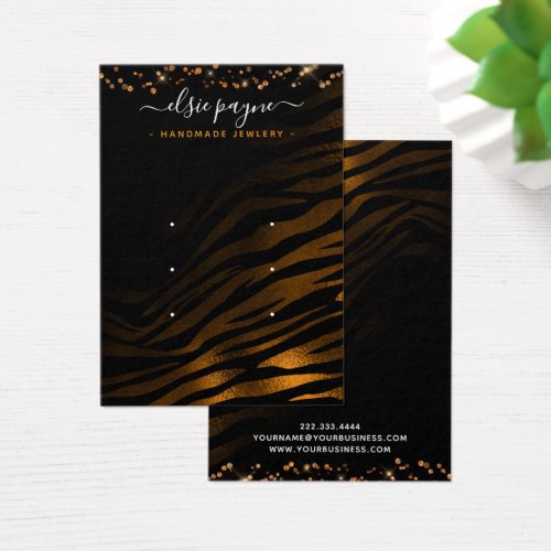 Chic Rose Gold  Black Earring Display Card