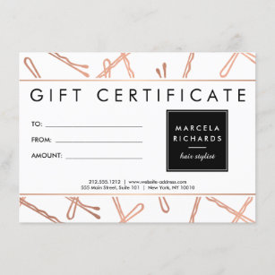 Hairstylist Gift Certificates Zazzle
