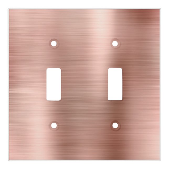Chic Rose Gold Brushed Metal Light Switch Cover (Front)