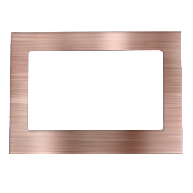 Chic Rose Gold Brushed Metal Magnetic Frame (Front)
