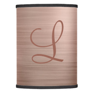 Chic Rose Gold Brushed Metal Monogram Initial Lamp Shade