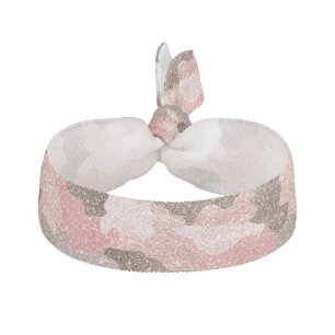 Chic Rose Gold Camo Faux Glitter Camouflage Elastic Hair Tie