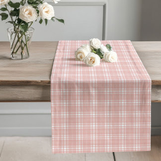Chic Rose Gold Checkered Table Runner Special Even