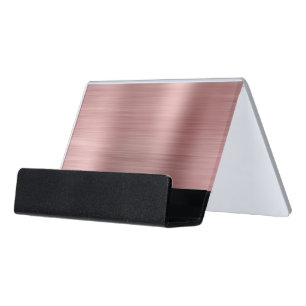 Chic Rose Gold Desk Business Card Holder