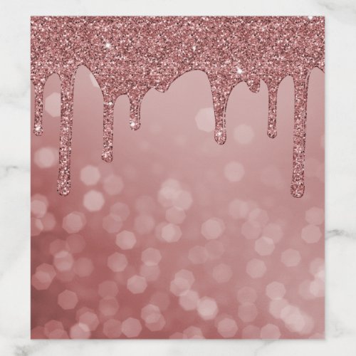 Chic Rose Gold Dripping Glitter Bokeh Lights Envelope Liner