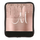 Chic Rose Gold Dripping Glitter Brushed Metal Glam