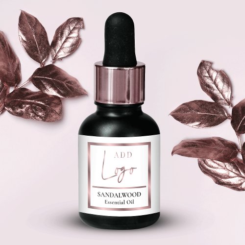 Chic Rose Gold Essential Oil Small Dropper Bottle Label