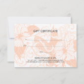 Chic Rose Gold Floral Koi | Gift Certificate (Back)