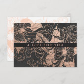 Chic Rose Gold Floral Koi | Gift Certificate (Front/Back)
