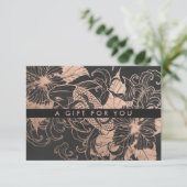 Chic Rose Gold Floral Koi | Gift Certificate (Standing Front)