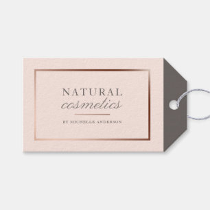 Chic Rose Gold Foil & Blush Pink Natural Cosmetics Gift Tags