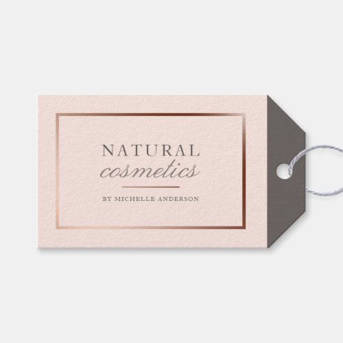 Chic Rose Gold Foil  Blush Pink Natural Cosmetics Gift Tags