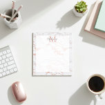 Chic Rose Gold Foil Marble Monogram Notepad<br><div class="desc">Chic Rose Gold Foil Marble Monogram Notepad. This design features our stylish and elegant faux rose gold foil style with a vellum sheet to help you have more writing space. Add your name and monogram to personalize this darling product!</div>