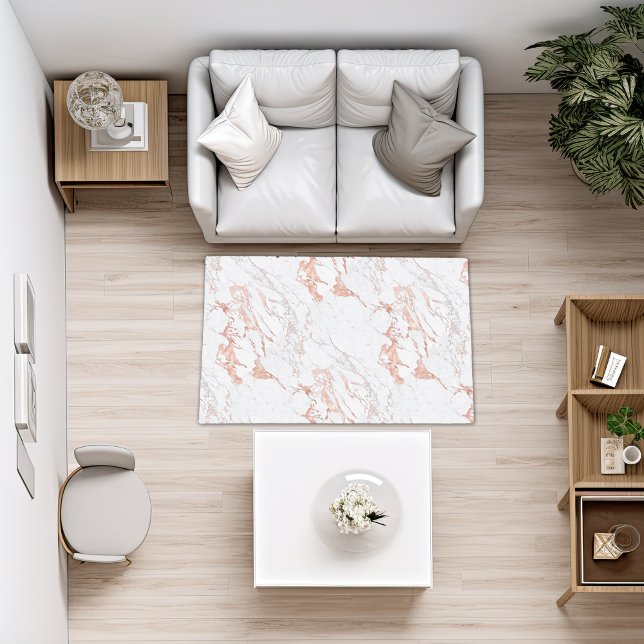 Chic Rose Gold Foil Marble Rug (Chic Rose Gold Foil Marble Rug)