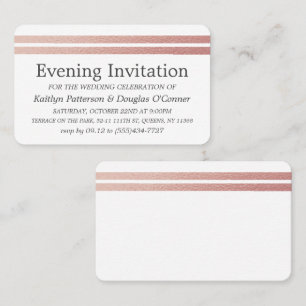 Chic Rose Gold Foil Stripes Evening Event Ticket