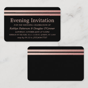 Chic Rose Gold Foil Stripes Evening Event Ticket