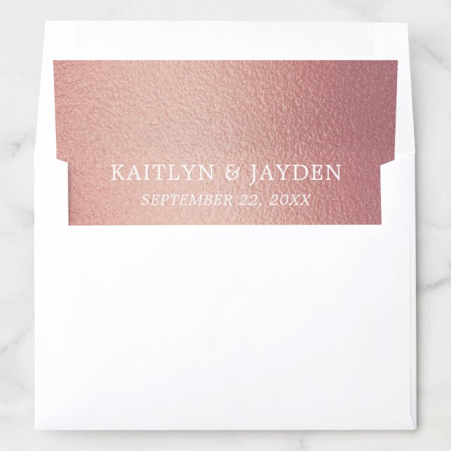 Chic Rose Gold Foil Wedding Envelope Liner (In Envelope)