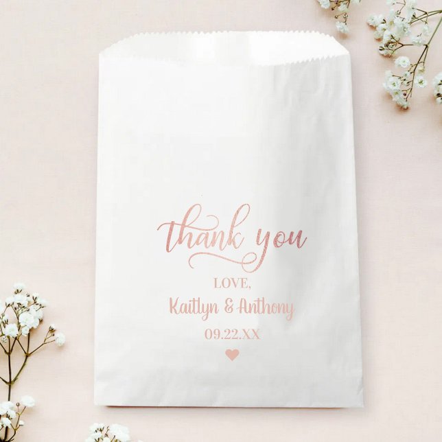 Chic Rose Gold Foil Wedding Thank You Favor Bag (Creator Uploaded)